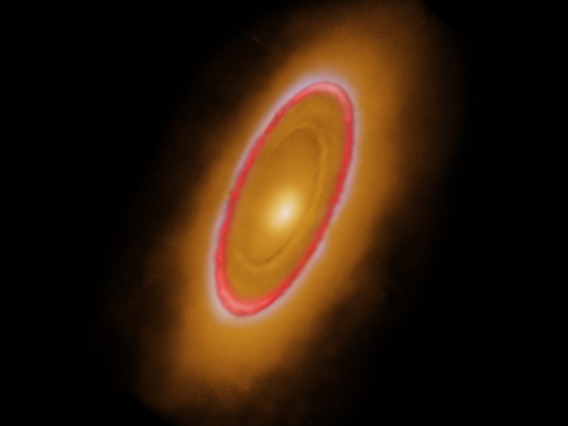 This image shows how the components of the Fomalhaut debris system relate to each other.